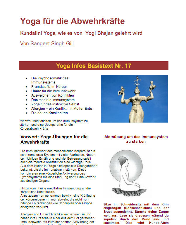 Texte de base : Yoga pour le système immunitaire - fichier PDF